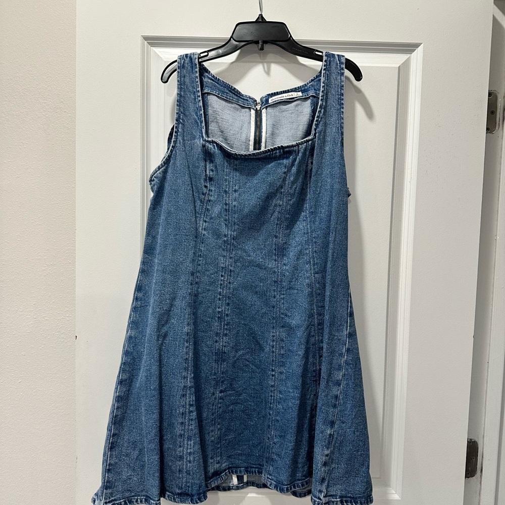 Abercrombie & Fitch Light Blue Squareneck Denim Mini Dress - Picture 2 of 4